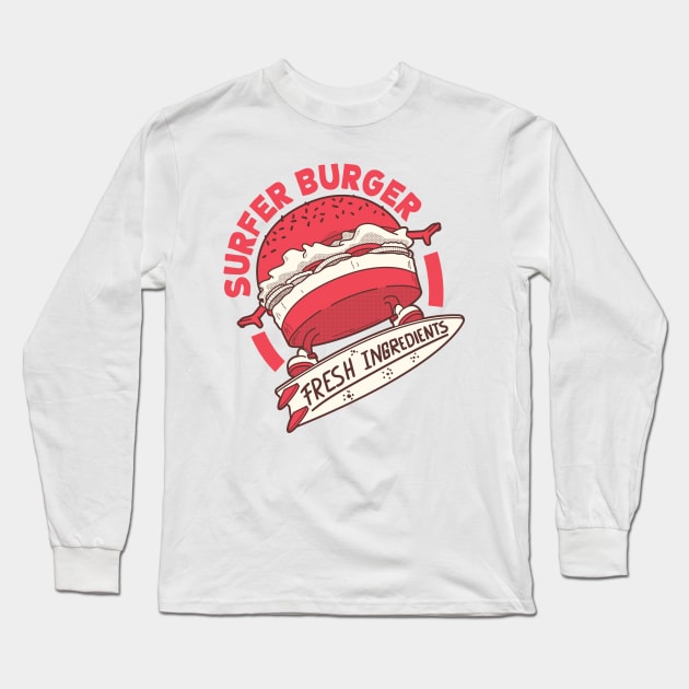 Surfer burger Long Sleeve T-Shirt by Blazedfalcon